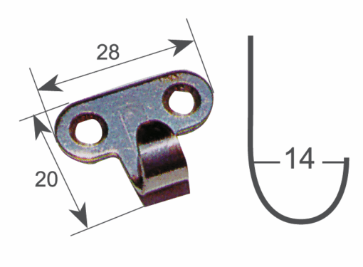 Roestvrijstalen Geperste Haak 33x19x12mm - Afbeelding 3