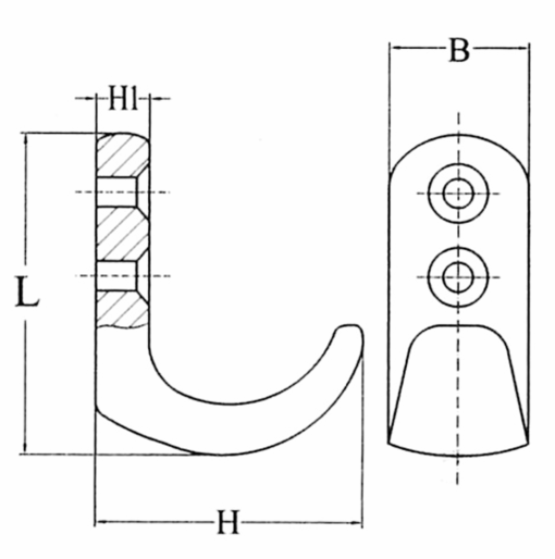 Roestvrijstalen Dunne Haak 39x17x31mm - Afbeelding 3