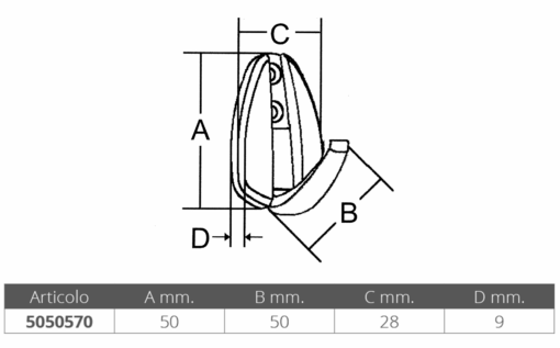 Rvs Spoelhaak 80x25mm - Afbeelding 3
