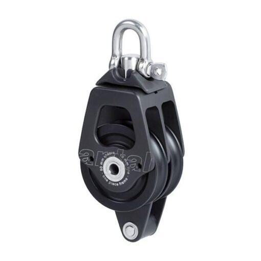 Antal Katrollen Dubbel Blok met Becket 50mm (10mm lijn)
