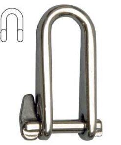 Lange D Schakel met Captieve Sleutelpennen 6mm RVS