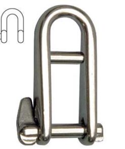 Lange D Schakel met bar 5mm captieve pen RVS