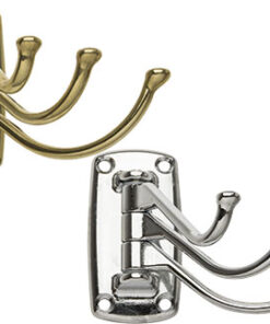 Kast 3 Haken opvouwbaar 73x36mm Gouden Messing