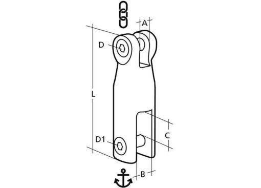 Vaste Ankerconnector voor 6-8 mm ketting - Afbeelding 2