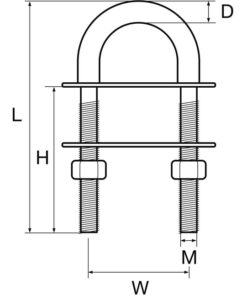 Rvs U 8 x 100mm