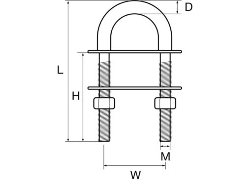 Rvs U 8 x 100mm