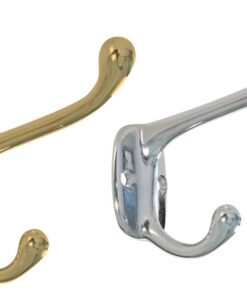 Dubbele Garderobehaken 75x70mm Goud Messing