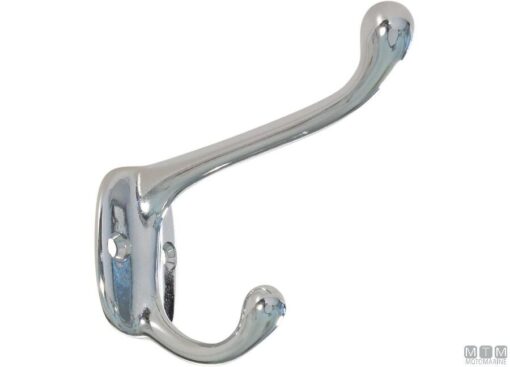 Dubbele Garderobehaken 75x70mm Verchroomde Messing - Afbeelding 3