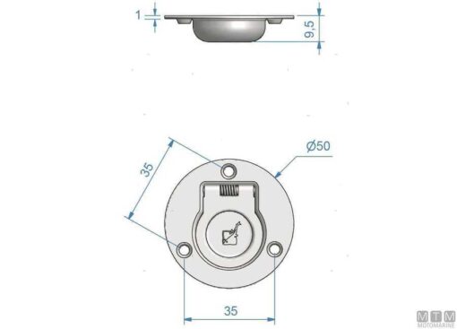 Roca roestvrijstalen hefring 50 mm - Afbeelding 2