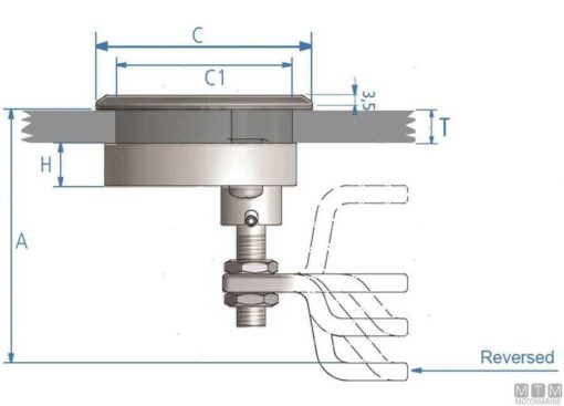 Rechte Cam Bar A 39<>52 mm voor Roca 61.5 - Afbeelding 2