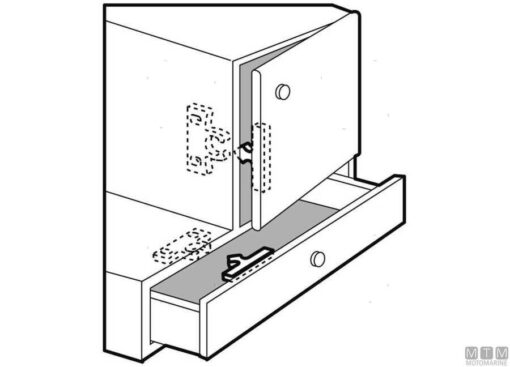Mini kastvergrendeling dim 30 x 7 mm - Afbeelding 2
