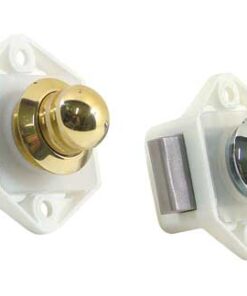 Witte vergrendelingen met verchroomde drukknop 13mm