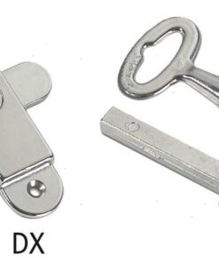 Verchroomde deurvergrendeling 80 x 25 mm Links