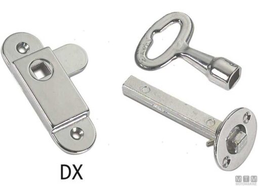 Verchroomde deurvergrendeling 80 x 25 mm Links