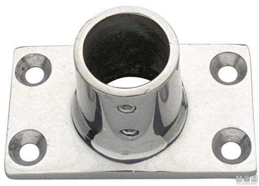 Vierkante Basis 90° Recht D25mm RVS