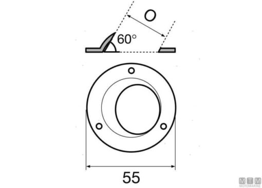 60° ronde soldeerbasis ø 22 mm - Afbeelding 2