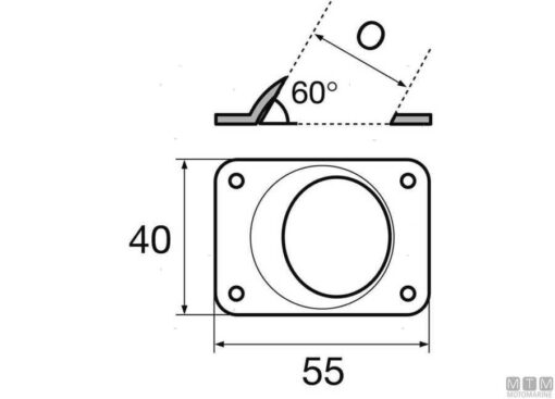 60° rechthoekige soldeerbasis ø 22 mm - Afbeelding 2