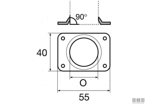 90° rechthoekige soldeerbasis ø 22 mm - Afbeelding 2