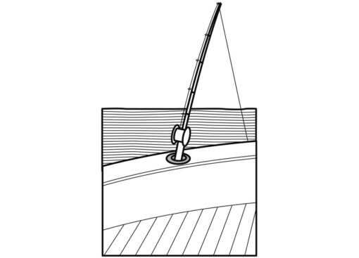 vishengelhouder H240mm ø40mm Zwart Flush Mount - Afbeelding 2