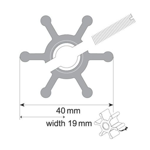 Johnson MC97 Pomp Impeller 09-806B voor Johnson F35 Pompen (6 Bladen) - Afbeelding 2