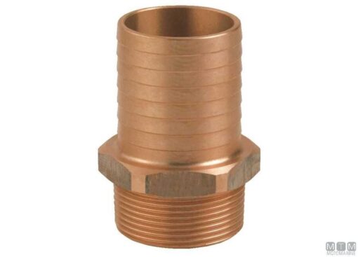 Bronzen slangconnector M-M 1/2" x 20mm