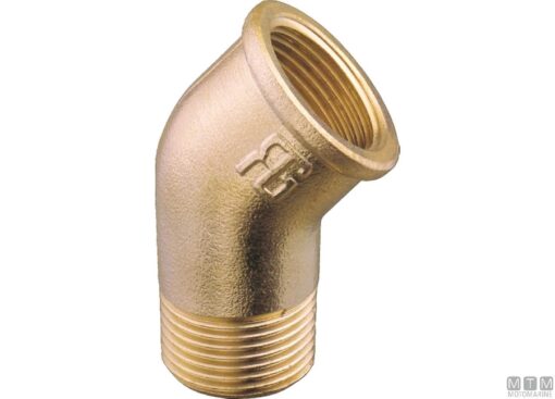 Messing elleboog 45° M-F 1/2"
