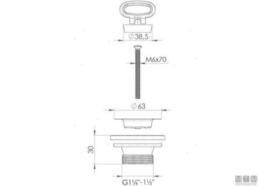 Douche afvoer 38mm (1"1/4) - Afbeelding 2