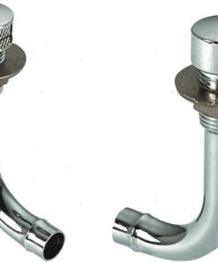 Verchroomde ontluchting 90° rechterhand voor 20mm slang