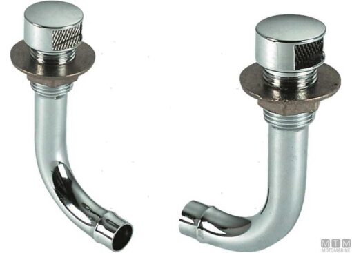 Verchroomde ontluchting 90° linkerhand voor 20mm slang