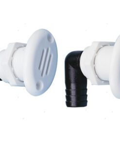 Kunststof ovale ventilatieopening met elleboog 16 mm