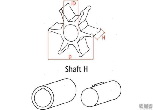 Nitril impeller Jabsco 4598-03 - Afbeelding 4
