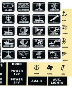 50 Witte Zelfklevende Sticker Labels 14 x 12mm voor marine schakelaars