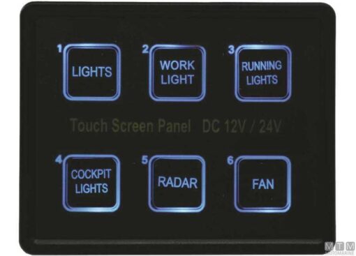 Digitaal touchpaneel 6 schakelaars 100 x 80 x H10mm
