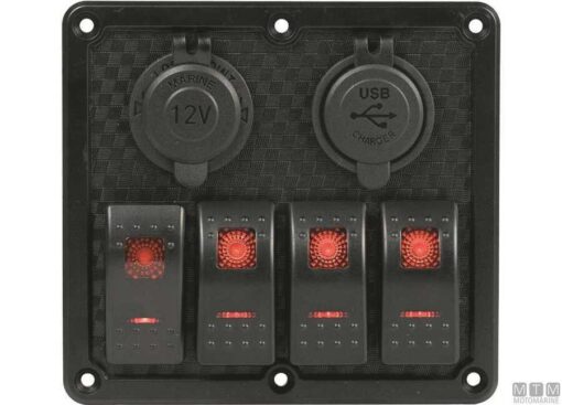 Elektrisch paneel Redtech met 4 schakelaars 130 x 120mm
