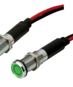 Rode Waterdichte Verchroomde Messing 12v led pilootlampen