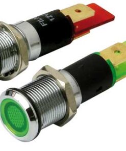 Waterdichte Verchroomde Messing 12V LED pilootlampen GEEL