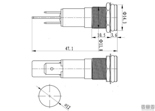 Pilootlampje Groen 12v 12mm - Afbeelding 2