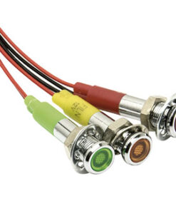 Waterdichte Verchroomde Messing 12V LED pilootlampen Rood