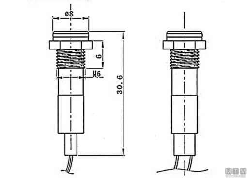 Pilot lamp Geel 12v 6mm - Afbeelding 2