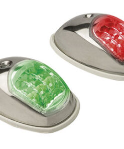 Paar Roestvrijstalen Led Navigatieverlichting 100 x 60 x H36 mm