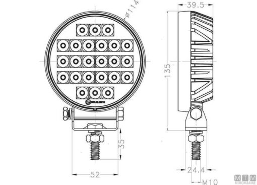 Witte Deklamp S-Line 114mm 90° Flood 24 x 1W - Afbeelding 3