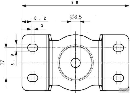RVS sokkel 98 x 42 mm voor dekverlichting - Afbeelding 2