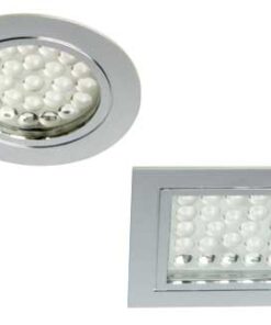 Verchroomde Led Lamp Vierkant 65 x 65mm 12V