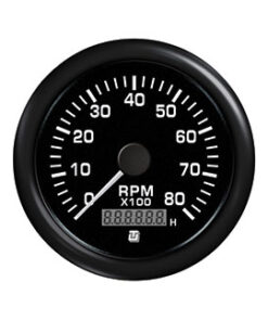 Zwarte Uflex Toerenteller en Uurmeter 4000 rpm 85mm