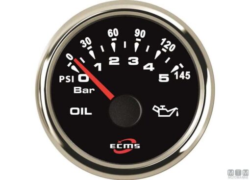 Olie Drukmeter Zwart - Chroom ECMS 0-30 bar 52 mm - Afbeelding 4