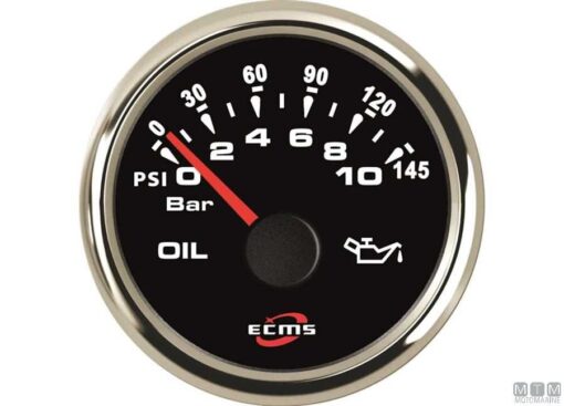Olie Drukmeter Zwart - Chroom ECMS 0-30 bar 52 mm - Afbeelding 5