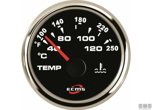 Trim Gauge ECMS zwart-chroom 0-190 Ohm 52mm - Afbeelding 3