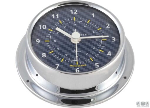 Chromen messing Thermometer & Hygrometer Carbon 70mm Cap Horizon (door Barigo) - Afbeelding 3