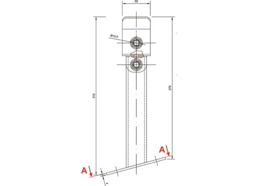 Gegalvaniseerde Kiel Beugel 220 x H40mm - Afbeelding 2