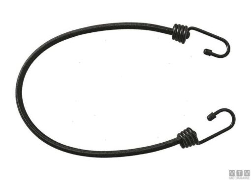 Zwart elastische Lijn met twee haken 8mm x 50cm